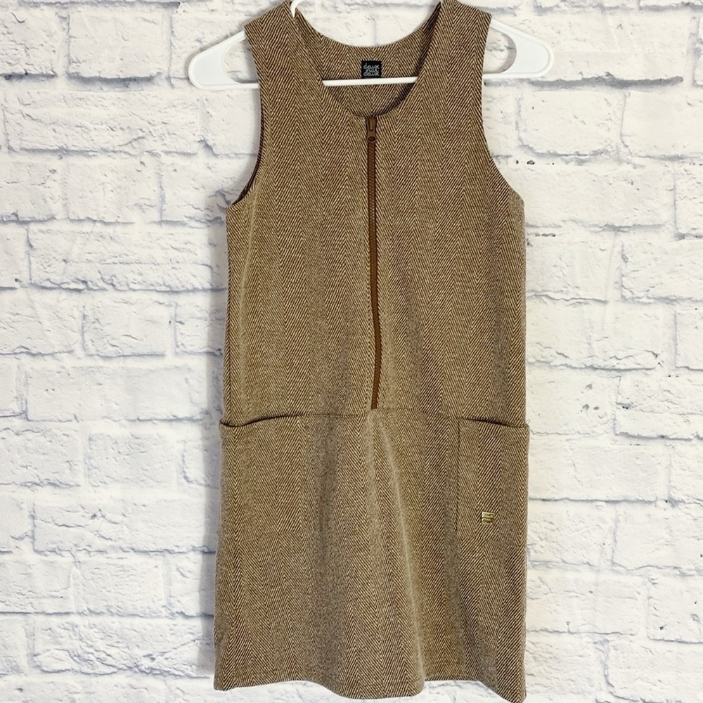 Deux par deux brown herringbone shift dress